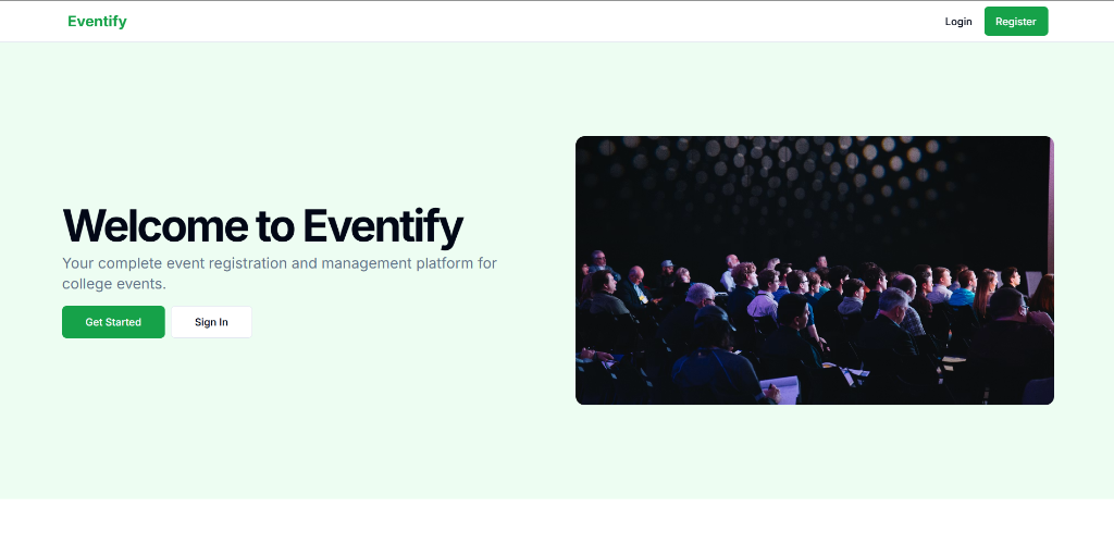 Eventify — College Event Platform - Portfolio Project by Sanjay Kumar, MERN Stack / React Developer